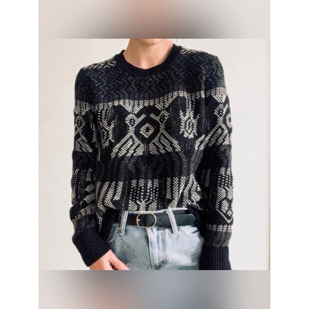 J. Crew Wool Cotton Blend Mixed Stitch Knit Crewneck Sweater Women’s Size Large